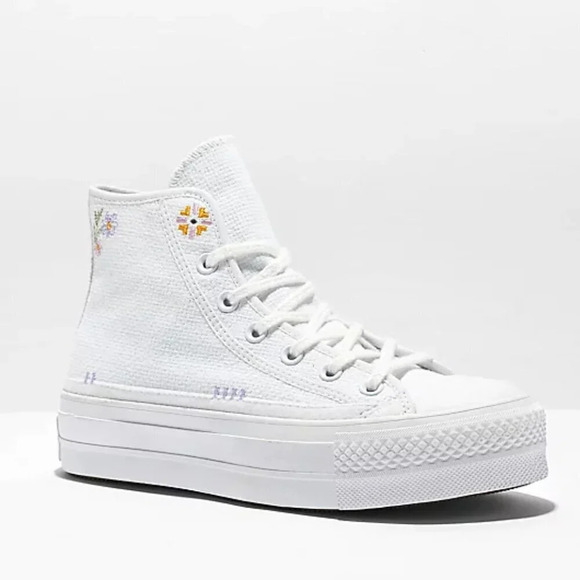 Converse Chuck Taylor All Star Lift Embroidery Hightop Platform Sneakers Sz 10.5 - Picture 5 of 16